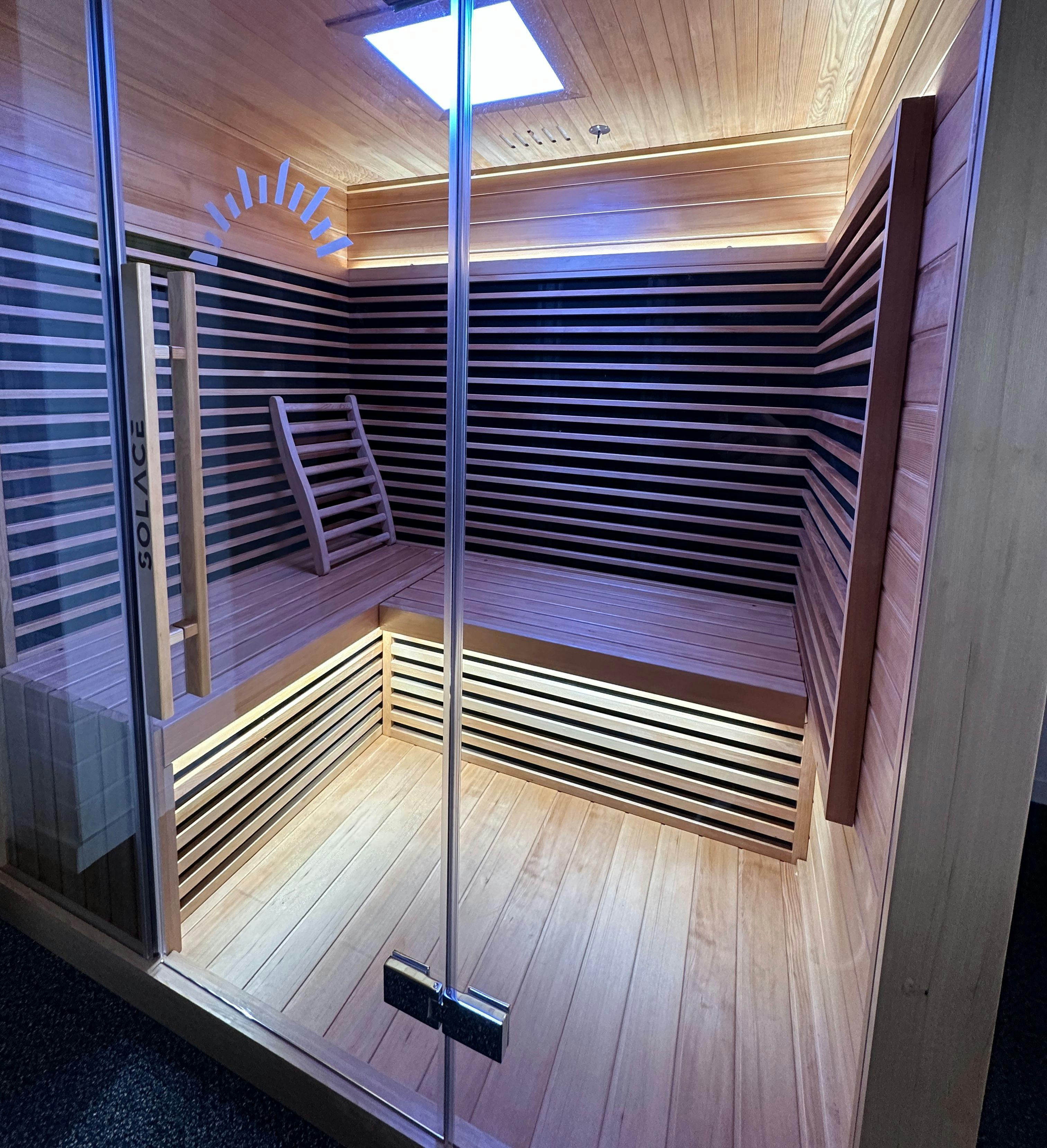 Our Solace UV sauna will relax and recover your tired body efficiently in comfort.